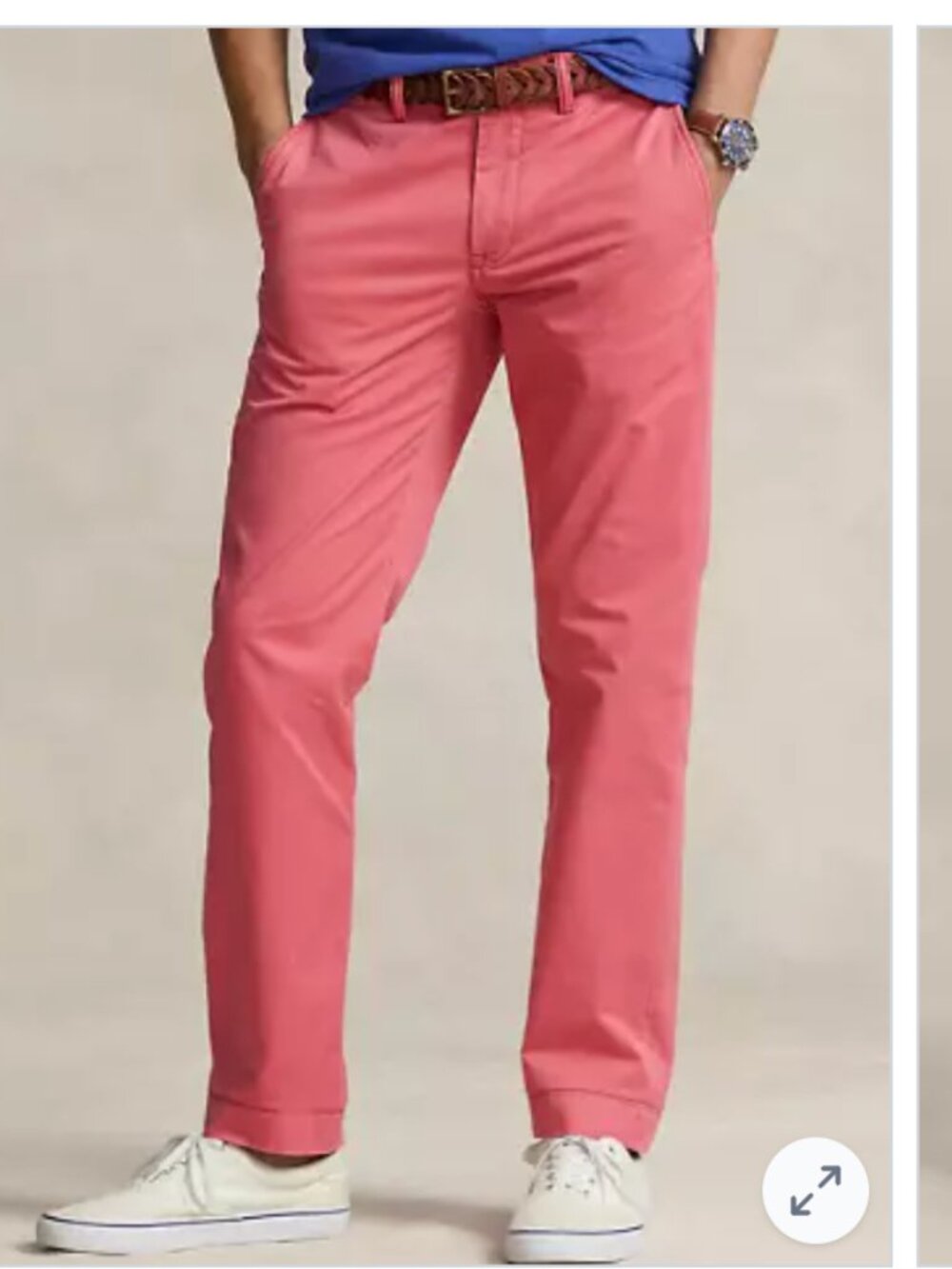 Polo Ralph Lauren Stretch Slim Fit Chino Pants 36x30 Pink Red Preppy
